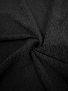 EMERY ROSE Women's Solid Color Casual Elegant Minimalist Party Office Semi Formal Mid-Length Dress Black Autumn - Black - View 5