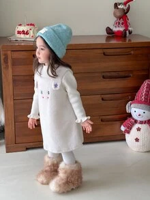 DAZY Baby Girl Cartoon Pattern Casual Daily Summer Dress - White - View 6
