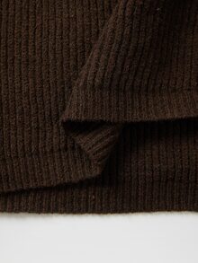SHEIN Fall Chic Mock Neck Wrap Knit Top, Long Sleeve Button Detail Slim‑Fit Women Pullover - Apricot - View 4