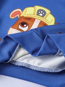 SHEIN | PAW Patrol Young Boy Cartoon Print Long Sleeve Sweatshirt And Jogger Pants Set - Blue - View 11