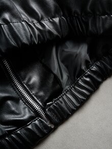 Manfinity Hypemode Men's Fashion Design Printed Black Jacket, Featuring Spider Pattern, Adjustable Hem With Drawstring, Suitable For Casual Wear, Outings, Sports, School, Parties, Music Festivals And Other Occasions. Can Be Given As A Gift To Friends, Contrast Color Jacket - Black - View 7