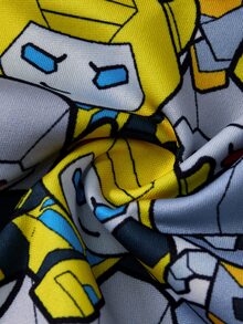 Transformers X SHEIN Men's Cartoon Print Elastic Waist Boxer Briefs - Grey - View 7