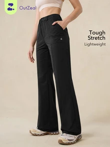 OutZeal Women Outdoor Pants Camping Hiking Water-Resistant Stretch Slim-Fit Flared Leg Outdoor Bottom - Black - View 1