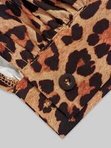 Balvessa Blus Kerah Ruffle Motif Leopard, Atasan Elegan untuk Beraktivitas dan Streetwear - MultiWarna - View 8