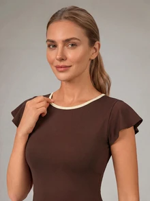 OutZeal Women Sports Tee Casual Yoga Buttery Soft Slim Fit Short Sleeve T-Shirt - Coffee Brown - View 7