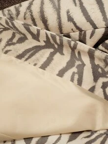 Aveloria Modichic Women's Early Autumn Stand Collar Asymmetrical Gradient Zebra Print Long Sleeve Blazer & Loose Curved Wide Leg Trousers Suit Set - Beige - View 8