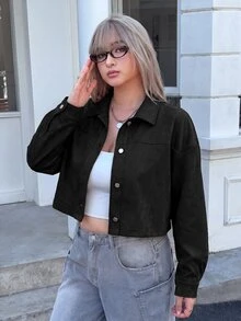 Comfortcana Plus Size Jackets - Black - View 4