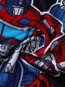 Transformers X SHEIN سروال داخلي رجالي كاجوال يومي بطبعة حروف - الأحمر - مشاهدة 7