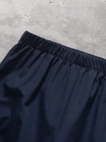 SHEIN 2件組男童休閒拼色連帽衛衣與長褲運動套裝，戶外秋季穿著 - 藏蓝色 - 查看 6