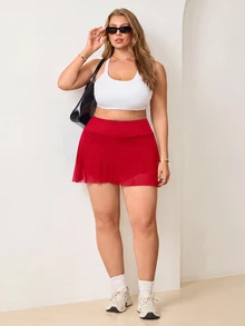 Velisys Velisys New Women Plus Size Solid Color Multi-Piece Slimming Butt Lifting Sports Skirt - Multicolor - View 5