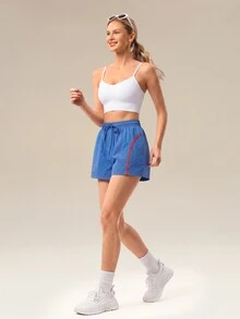 OutZeal Women Sports Shorts Gym Running Workout Water-Resistant Lightweight Elastic Waist Summer Shorts - Royal Blue - View 6