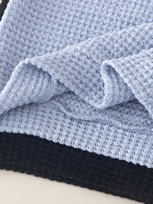 Boys' College Style Crew Neck Dropped Shoulder Ribbed Contrast Color Gray Striped Long Sleeve Sweatshirt, Thick Brushed Soft Fabric, Suitable For Back To School Daily, Outdoor, Autumn/Winter School Wear - Multicolor - View 7