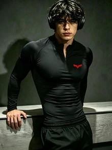 RISE LYT Men's Colorblock Casual Versatile Daily Travel Sports T-Shirt - Black - View 5