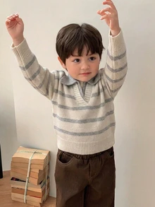 Hapijoa Infant Boys Autumn/Winter Colorblock 2 In 1 Long Sleeve Sweater - Grey - View 4
