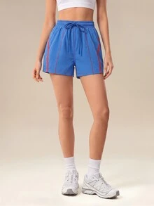 OutZeal Women Sports Shorts Gym Running Workout Water-Resistant Lightweight Elastic Waist Summer Shorts - Royal Blue - View 8