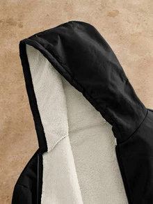 HIMLAND Men's Hooded Fleece Lined Padded Coat - Black - View 3