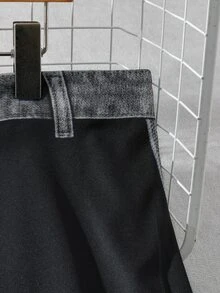 GlowEve CURVE Plus Size Women's Casual Vintage Denim Effect A-Line Long Skirt, Versatile Street Style, Fashionable Long Skirt For Daily Wear, Suitable For Spring, Summer, Autumn, Winter - Grey - View 4
