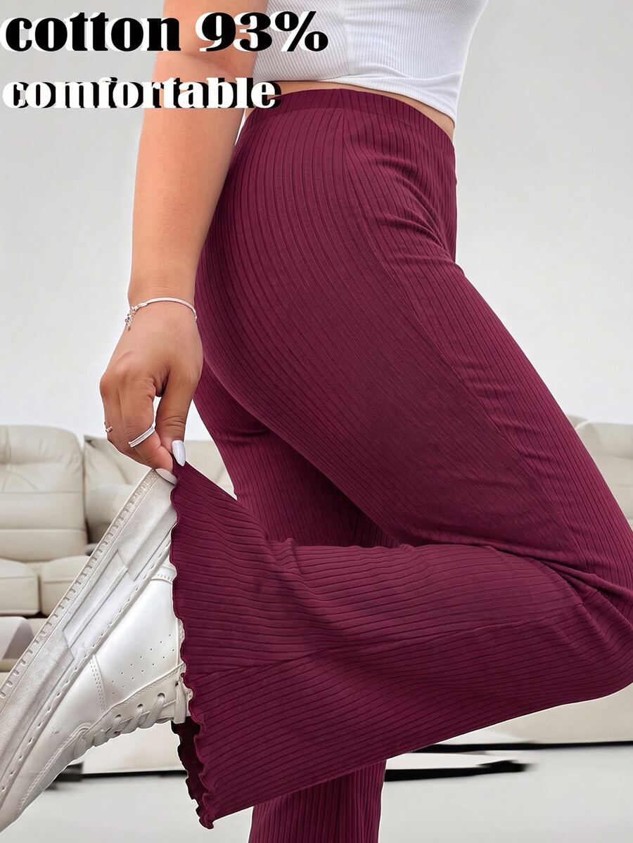 Solflare Plus Size Pants - Burgundy - View 1
