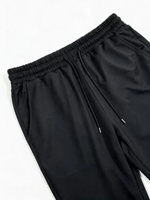 STEELVANCE Men's Drawstring Waist Casual Versatile Daily Wear Sweatpants - Black - View 4