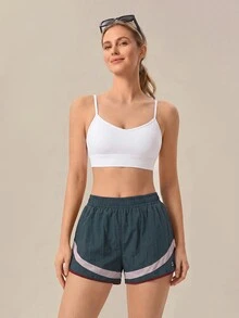 OutZeal Women Sports Shorts Gym Running Casual Elastic Waist Mesh Panel Shorts - Dark Grey - View 5