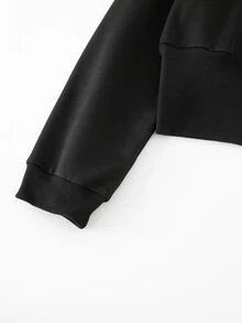 Teen Girl' Hooded Cut Sportswear, With A Tight Waist, Comfortable Fit, Slim And Tall, Sweet And Cool Versatile Style Fall Style - Black - View 4