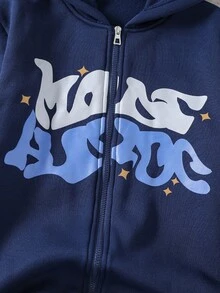 Teen Boys All-Match Solid Color Versatile Zip-Up Sweatshirt - Multicolor - View 4