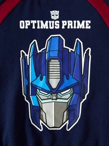 Transformers X SHEIN Young Boy Crew Neck Long Sleeve Cartoon Print Sweatshirt & Pants Set - Multicolor - View 5
