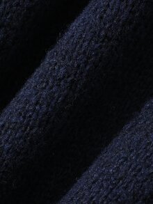 DAZY Kardigan Polos Warna Solid dengan Desain Hati dan Kancing untuk Anak Perempuan Tween, Leher Bulat, Lengan Panjang - Navy Blue - View 8