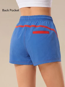 OutZeal Women Sports Shorts Gym Running Workout Water-Resistant Lightweight Elastic Waist Summer Shorts - Royal Blue - View 5