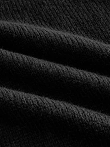 ROMWE MEN Street Life Men's Dark Iron Head & Nail Jacquard Knit Sweater, Streetwear Style - Black - View 6