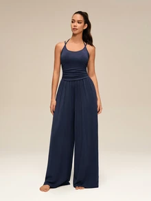 OutZeal Women Outdoor Jumpsuit Casual Daily Studio Bra-In Removable Pads Vest Straight Leg One-Piece Summer - Navy Blue - View 7
