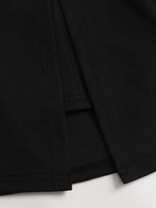SHEIN Tall Women's Black Casual Simple Comfortable Versatile A-Line Skirt - Black - View 4