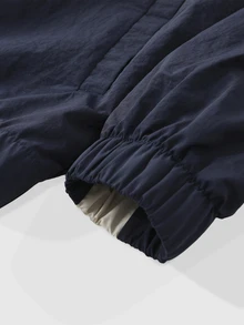 PAVTROS Men's Patchwork Jacket, Cleanfit Minimalist Style, Niche Unique Design, Luxury High-End, Dark Techwear, Avant-Garde Deconstruction, Cleanfit Minimalist, Unisex Couple Outfit, Holiday Gift - Navy Blue - View 5