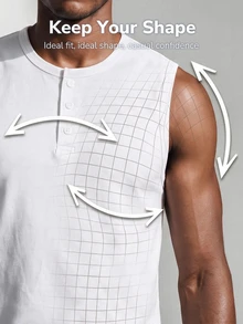 TekDrob Anti-Odor Modal Henley Tank Top - White - View 4