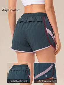 OutZeal Women Sports Shorts Gym Running Casual Elastic Waist Mesh Panel Shorts - Dark Grey - View 2