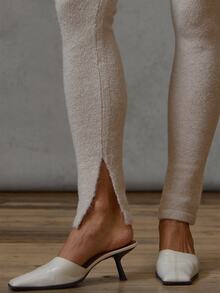 MUSERA Legging Rajut Ketat Model Skinny untuk Musim Gugur dan Musim Dingin, Cocok untuk Sehari-hari, Kasual, untuk Acara Jalan-jalan, Gaya Keren, Festival, dan Pesta. - Aprikot - View 5