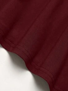 SHEIN Teen Girls Partywear Red Elegant Tight Fitted Dress Wedding Formal Dinner Summer - Burgundy - View 5