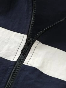 PAVTROS Men's Patchwork Jacket, Cleanfit Minimalist Style, Niche Unique Design, Luxury High-End, Dark Techwear, Avant-Garde Deconstruction, Cleanfit Minimalist, Unisex Couple Outfit, Holiday Gift - Navy Blue - View 4