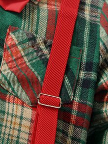 SHEIN 4-7 Years Old Boys Christmas Suspenders Set Plaid & Striped Pattern, Suitable For Birthday Party - Red - View 8