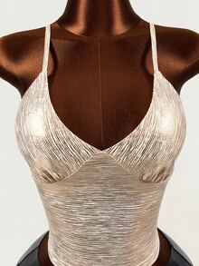 Mistrie Women's Solid Color Casual Versatile Everyday Camisole Top - Gold - View 10