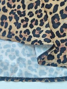 Linhara CURVE Women's Leopard Print Button Lapel Long Sleeve Shirt Fall - Multicolor - View 9