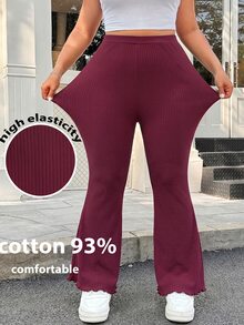 Solflare Plus Size Pants - Burgundy - View 4