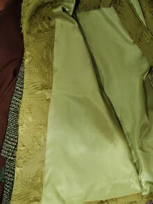 Aveloria Modichic Women's Blazer Slim Wrap Waist Jacquard Frayed Lapel Self Tie Fringe Commute Olive Green Elegant Designer Jacket Tops - Green - View 8