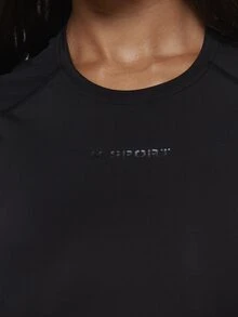 Musera Sport Sport Logo Front Short Sleeve Fitted Crewneck Active Tshirt Sport Essentials Gym Workout Basics Autumn Fall Winter - Black - View 6