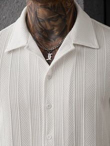 SLATEMANN 男士白色短袖襯衫與長褲套裝，適合萬聖節、聖誕節，最佳新年禮物 - 白色 - 查看 5