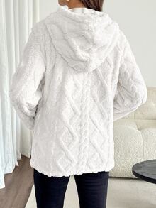 SHEIN Jaket Hoodie 3-in-1 Kasual Warna Polos untuk Ibu Hamil, Pakaian Harian - Putih - View 3