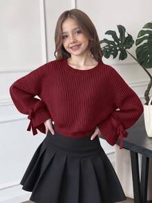 SHEIN Tween女孩紅色秋季休閒S號 - 紅色 - 查看 11