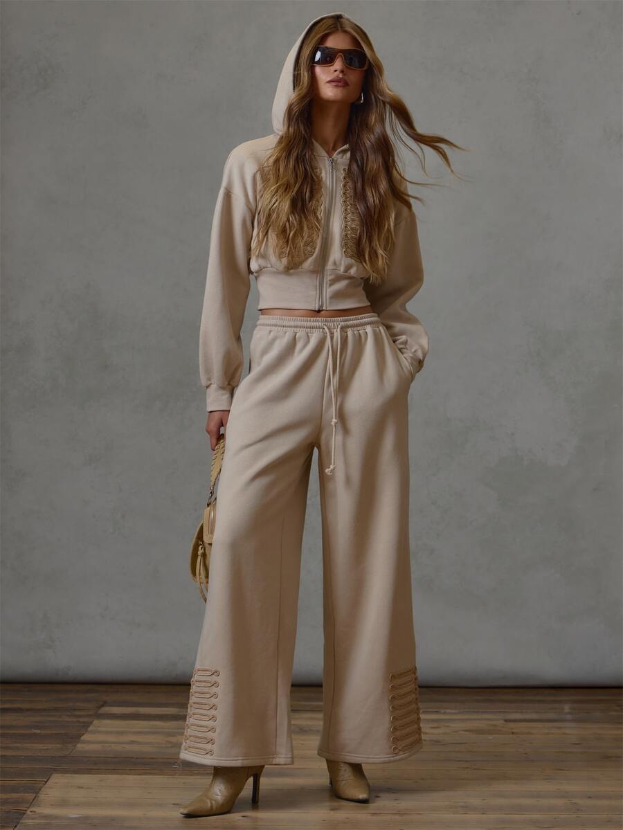 MUSERA Celana Jogging Longgar Motif Militer Warna Beige, Hanya untuk Musim Gugur dan Musim Dingin, Kasual Sehari-hari, Kembali ke Sekolah, Angkatan Bersenjata - Khaki - View 1
