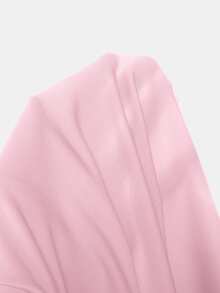 SHEIN Tween女孩秋冬時尚休閒純色藍色長袖立領拉鍊T恤背心迷你裙褲3件套返校裝 - 粉色 - 查看 9