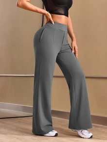 Easithlete Easithlete Women's Casual Versatile Pocket Sports Long Pants For Fitness And Yoga - Grey - View 5